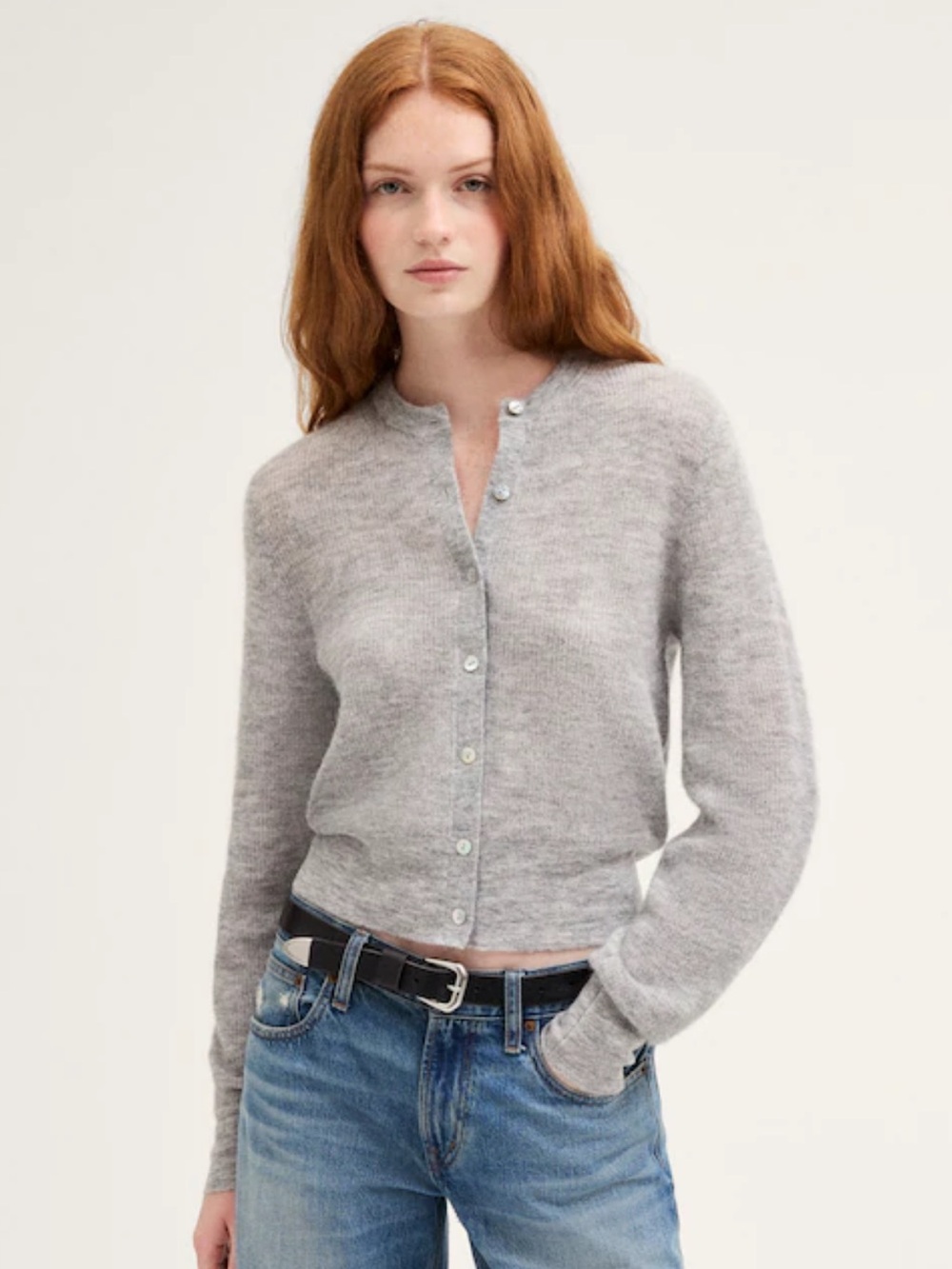 Madewell Ribbed Alpaca-Blend Cardigan Sweater (Style #NS657)